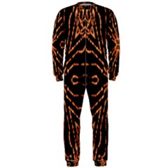 Golden Fire Pattern Polygon Space Onepiece Jumpsuit (men)  by Mariart