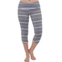 Horizontal Line Grey Pink Capri Yoga Leggings View1