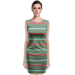 Horizontal Line Red Green Classic Sleeveless Midi Dress by Mariart