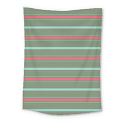 Horizontal Line Red Green Medium Tapestry by Mariart