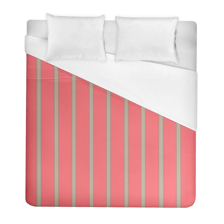 Line Red Grey Vertical Duvet Cover (Full/ Double Size)