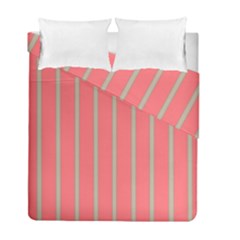 Line Red Grey Vertical Duvet Cover Double Side (full/ Double Size) by Mariart