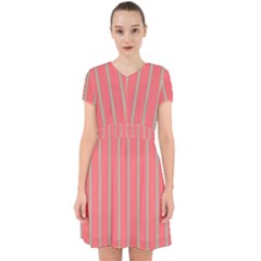 Line Red Grey Vertical Adorable In Chiffon Dress by Mariart