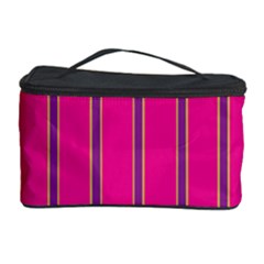 Pink Line Vertical Purple Yellow Fushia Cosmetic Storage Case by Mariart