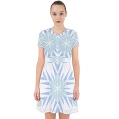 Snowflakes Star Blue Triangle Adorable In Chiffon Dress by Mariart