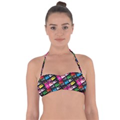 Pattern Colorfulcassettes Icreate Halter Bandeau Bikini Top by iCreate