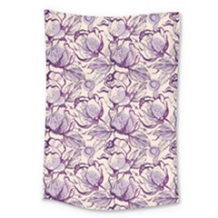 Vegetable Cabbage Purple Flower Large Tapestry by Mariart