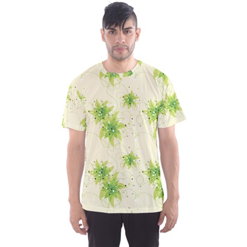 Leaf Green Star Beauty Men s Sports Mesh Tee by Mariart