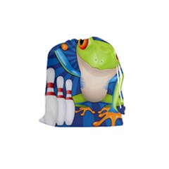 Tree Frog Bowling Drawstring Pouches (medium)  by crcustomgifts