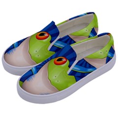 Tree Frog Bowling Kids  Canvas Slip Ons by crcustomgifts