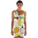 Mango Fruit Pieces Watermelon Dragon Passion Fruit Apple Strawberry Pineapple Melon Wrap Front Bodycon Dress View1