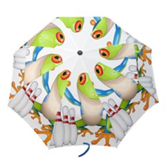 Tree Frog Bowler Folding Umbrellas by crcustomgifts