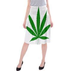 Marijuana Weed Drugs Neon Cannabis Green Leaf Sign Midi Beach Skirt by Mariart