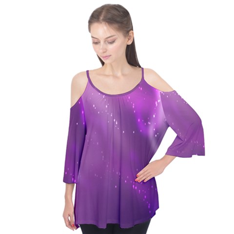 Space Star Planet Galaxy Purple Flutter Tees by Mariart