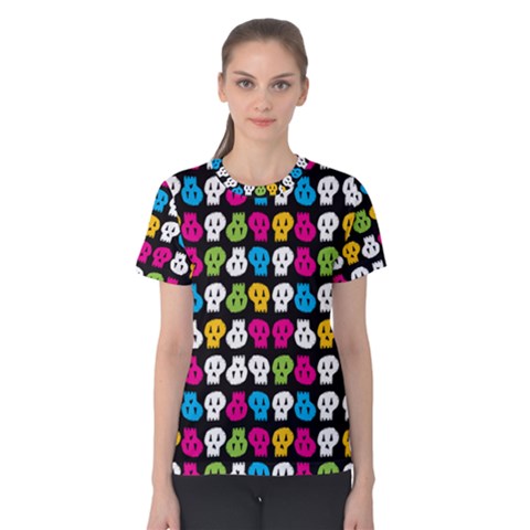 Pattern Painted Skulls Icreate Women s Cotton Tee by iCreate