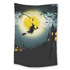 Halloween Landscape Large Tapestry by Valentinaart