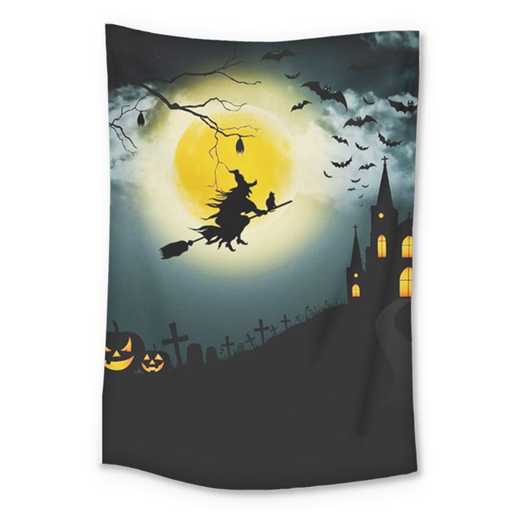 Halloween landscape Large Tapestry