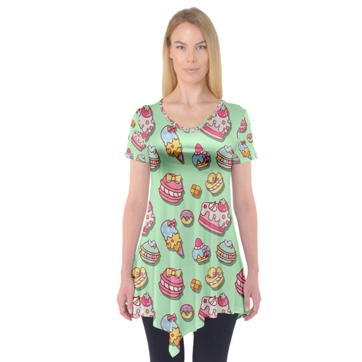 Sweet pattern Short Sleeve Tunic 