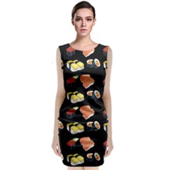 Sushi Pattern Classic Sleeveless Midi Dress by Valentinaart