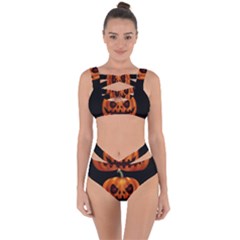 Halloween Pumpkin Bandaged Up Bikini Set  by Valentinaart