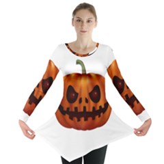 Halloween Pumpkin Long Sleeve Tunic  by Valentinaart