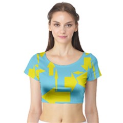 Arrows Short Sleeve Crop Top by Oksana