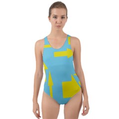 Arrows Cut-out Back One Piece Swimsuit by Oksana