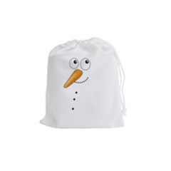 Cute Snowman Drawstring Pouches (medium)  by Valentinaart