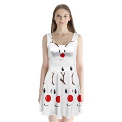 Cute Reindeer  Split Back Mini Dress  by Valentinaart