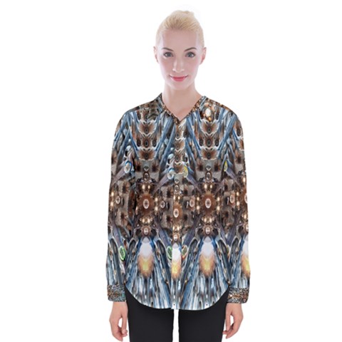 Iron Glass Space Light Womens Long Sleeve Shirt by Mariart