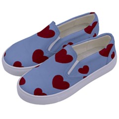 Hearts Kids  Canvas Slip Ons by Oksana