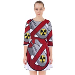 No Nuclear Weapons Smock Dress by Valentinaart