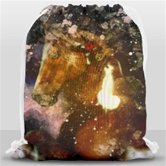 Wonderful Horse In Watercolors Drawstring Bag (large) by FantasyWorld7