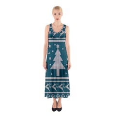 Ugly Christmas Sweater Sleeveless Maxi Dress by Valentinaart