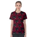 Face Cat Animals Red Women s Cotton Tee View1