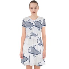 Fish Graphic Flooring Blue Seaworld Swim Water Adorable In Chiffon Dress by Mariart