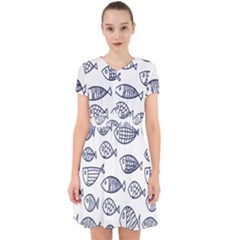 Love Fish Seaworld Swim Blue Sea Water Cartoons Adorable In Chiffon Dress by Mariart