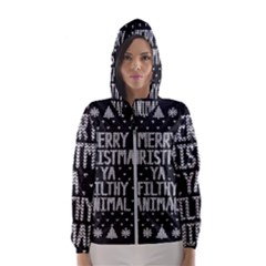 Ugly Christmas Sweater Hooded Wind Breaker (women) by Valentinaart