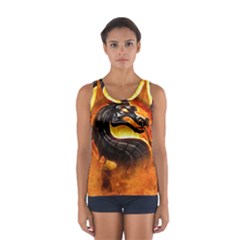 Dragon And Fire Sport Tank Top  by Celenk