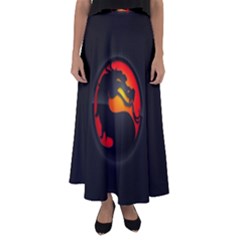 Dragon Flared Maxi Skirt by Celenk