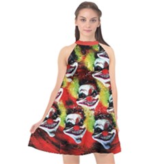 Creepy Horror Clown Halter Neckline Chiffon Dress  by RespawnLARPer