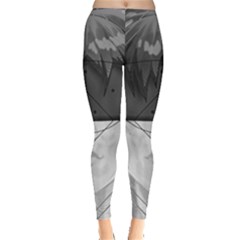 Beautiful Bnw Fractal Feathers For Major Motoko Leggings  by jayaprime