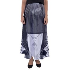 Beautiful Bnw Fractal Feathers For Major Motoko Flared Maxi Skirt by jayaprime