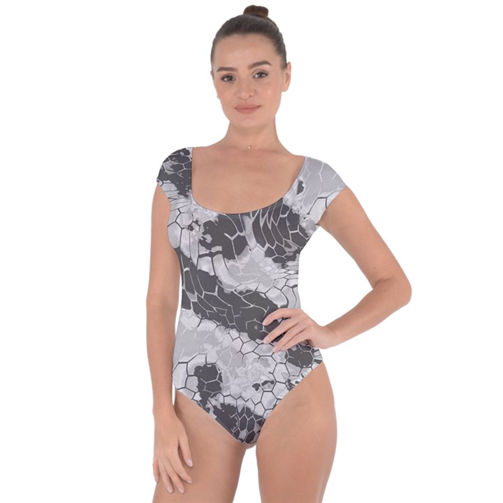 Stone Dragon Camouflage Short Sleeve Leotard 