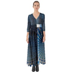 Data Computer Internet Online Button Up Boho Maxi Dress by Celenk