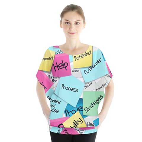 Stickies Post It List Business Blouse by Celenk