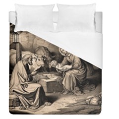 The Birth Of Christ Duvet Cover (queen Size) by Valentinaart