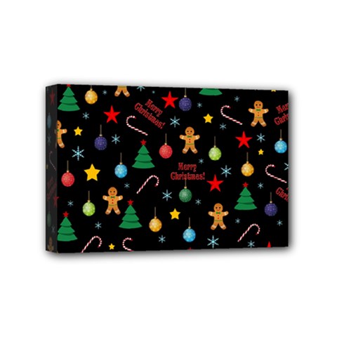 Christmas Pattern Mini Canvas 6  X 4  by Valentinaart