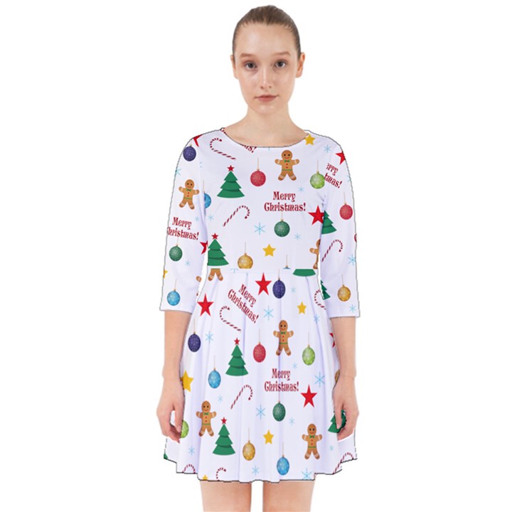 Christmas pattern Smock Dress