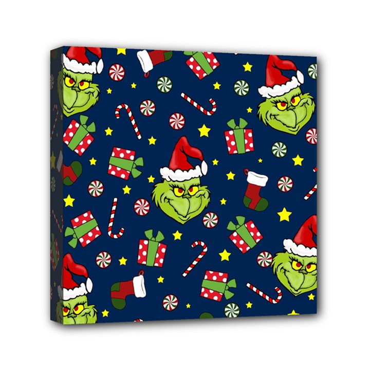 Grinch pattern Mini Canvas 6  x 6 